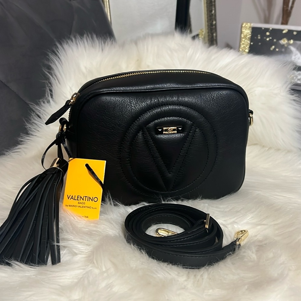 Mario Valentino All Leather Shoulder / Crossbody Bag